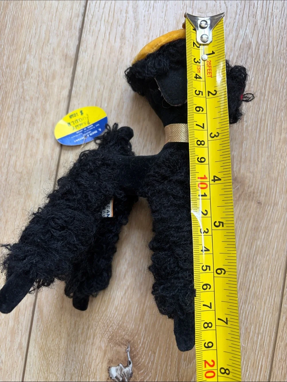 Vintage Dakin Dream Pets Black French Poodle W/ Baret & Posable Legs Made Japan
